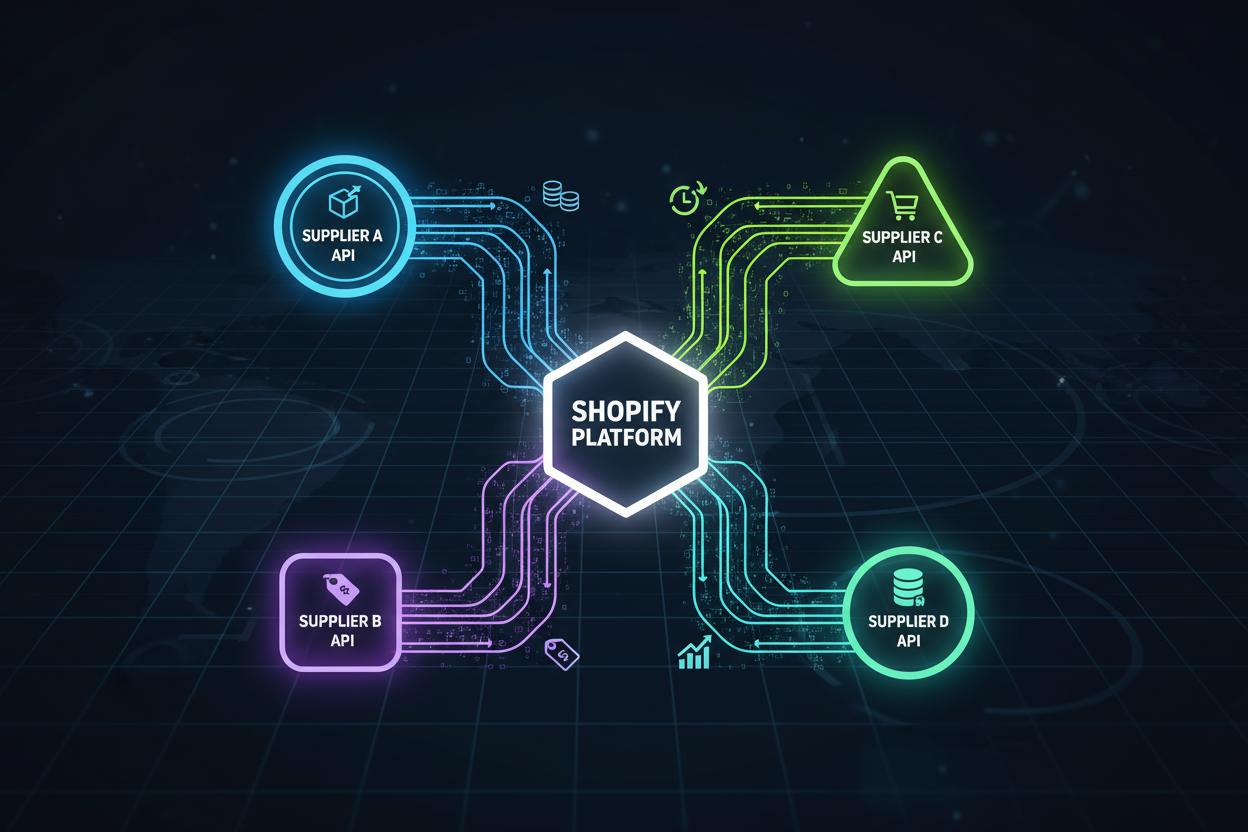 Supplier A API, supplier B api, supplier C api, supplier D api