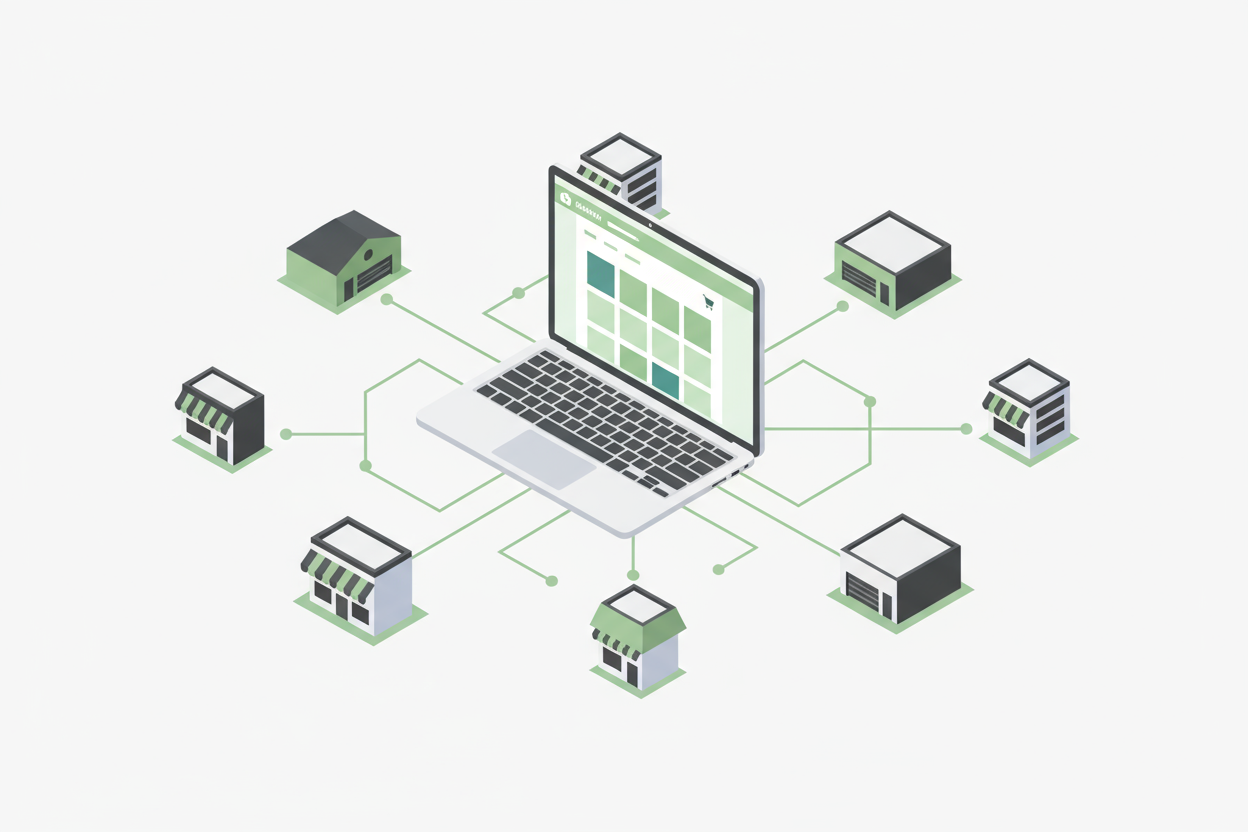 great, let's replace the middle shopify logo with a shopify store template laptop screen